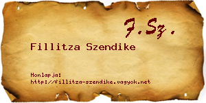 Fillitza Szendike névjegykártya